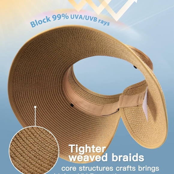 Foldable Straw Sun Hat - Picture 2 of 7